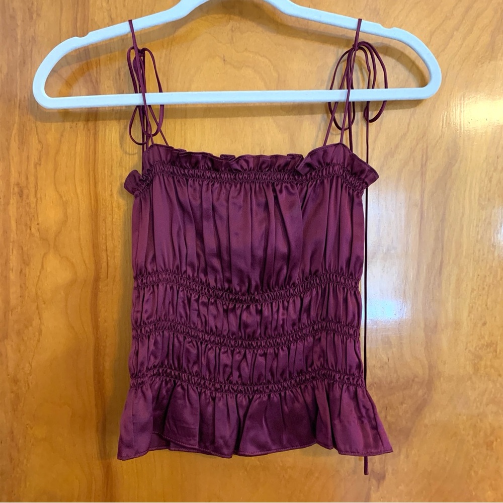 Reformation Viviana Top in Plum